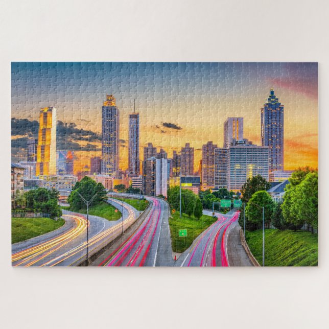 Sunrise Cityscape Gebäude Atlanta Georgia Reisen (Horizontal)