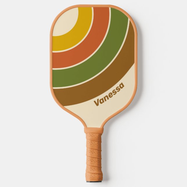 Sunrise Clover Circle Stripe with Name Pickleball Schläger (Vorderseite)