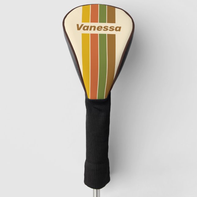 Sunrise Clover Pin Striped with Name Golf Headcover (Vorderseite)