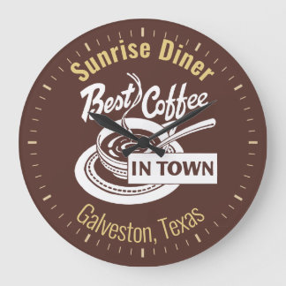 Sunrise Diner Restaurant with Name Große Wanduhr