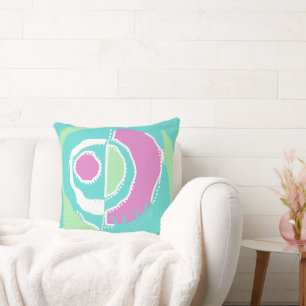 Sunrise Ethnic Circle - Minze Spearmint Rosa Kissen