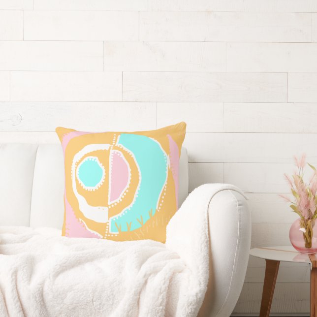 Sunrise Ethnic Circle - Pink Peach Türkis Kissen (Liege)