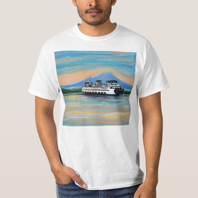 Sunrise Ferry Painting T-Shirt (Vorderseite)