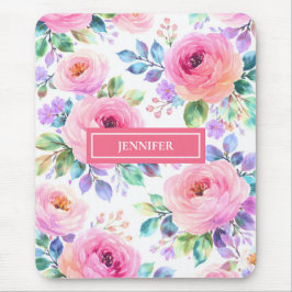 Sunrise Floral Boho Custom Name Design             Mousepad