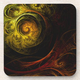 Sunrise Floral Red Abstrakt Art Cork Untersetzer