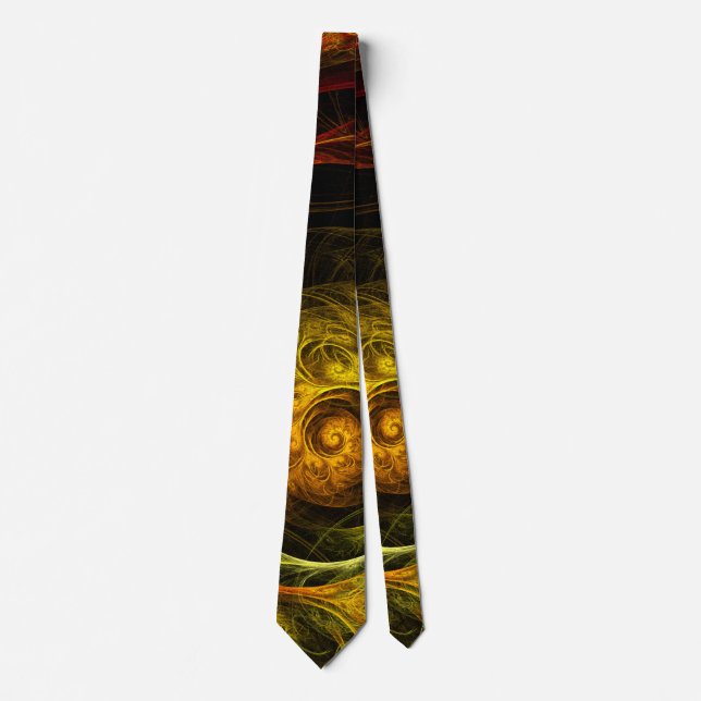 Sunrise Floral Red Abstrakt Art Krawatte (Vorderseite)