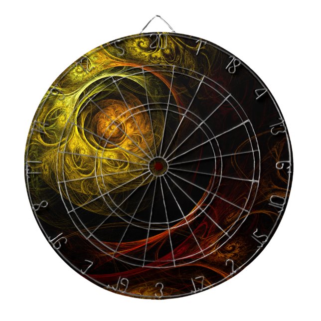 Sunrise Floral Red Abstrakte Kunst Dartscheibe (vorne)