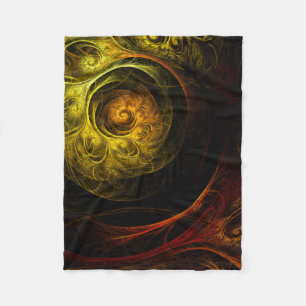 Sunrise Floral Red Abstrakte Kunst Fleecedecke