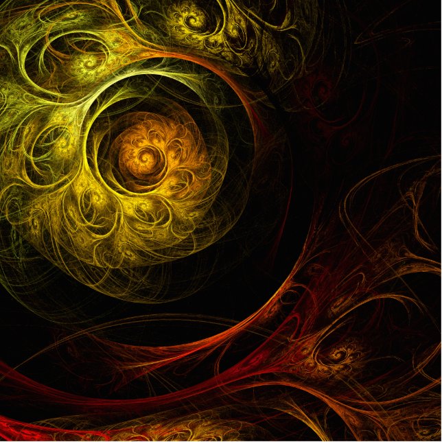 Sunrise Floral Red Abstrakte Kunst Freistehende Fotoskulptur (Vorne)