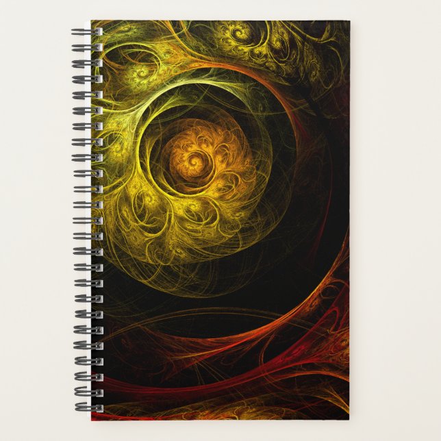 Sunrise Floral Red Abstrakte Kunst Planer (Vorderseite)