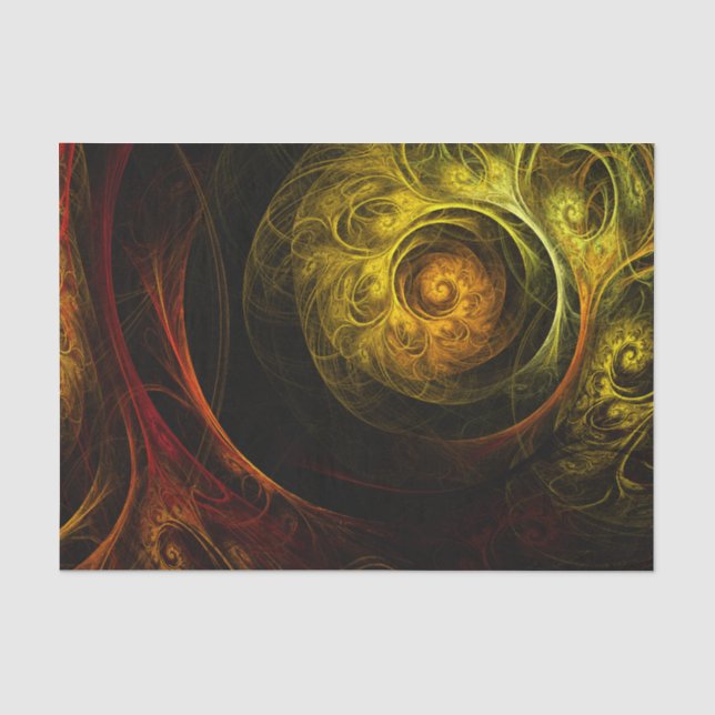Sunrise Floral Red Abstrakte Kunst Seidenpapier (Vorderseite)