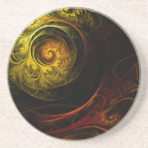 Sunrise Floral Rouge Abstrait Art Dessous de verre