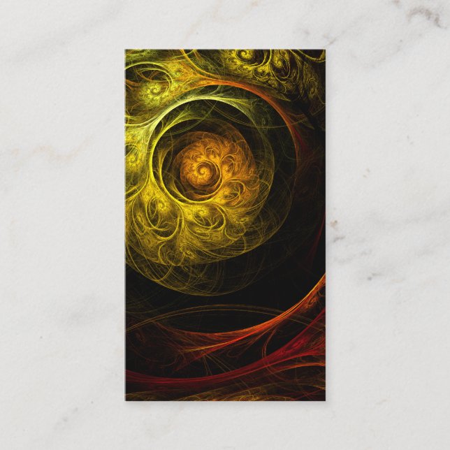 Sunrise Floral Rouge Carte de visite d'art Abstrai (Devant)