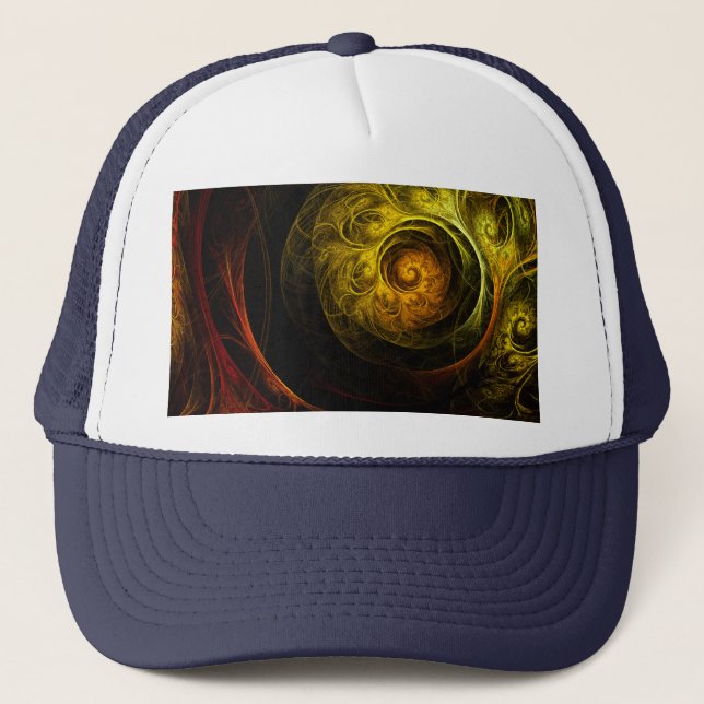 Sunrise Floral Rouge Casquette d'art Abstrait (Devant)