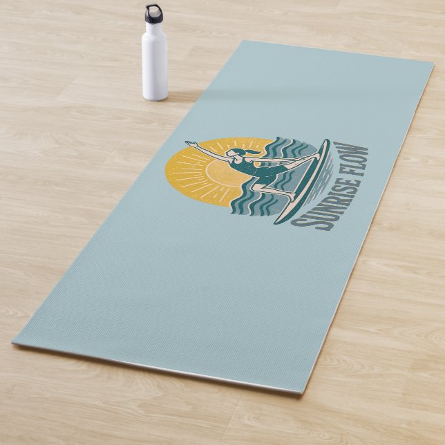 Sunrise Flow Paddleboard Yogi | Coastal Beach Blue Yogamatte (Beispiel)