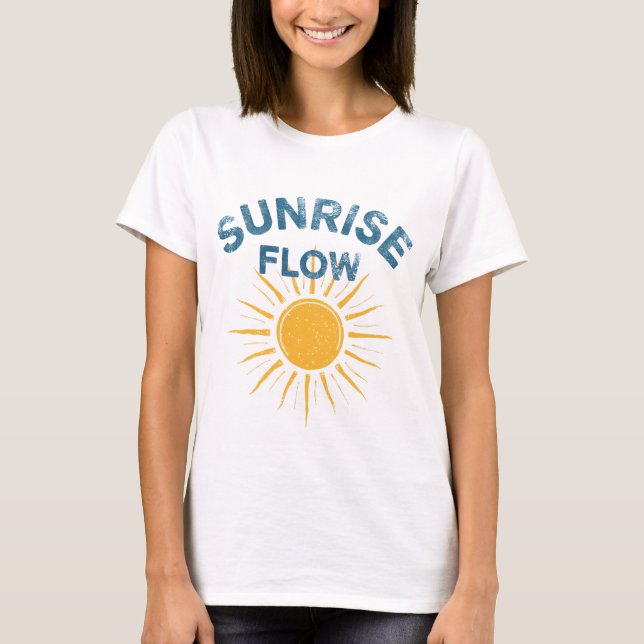 Sunrise Flow Retro Sun Graphic Print Vinyasa Yoga  T-Shirt (Vorderseite)