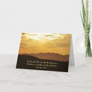 Sunrise Fog Mountain Scripture Card Sprichwort 4:1 Karte