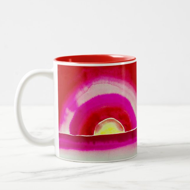 Sunrise, Georgia O'Keeffe Zweifarbige Tasse (Links)