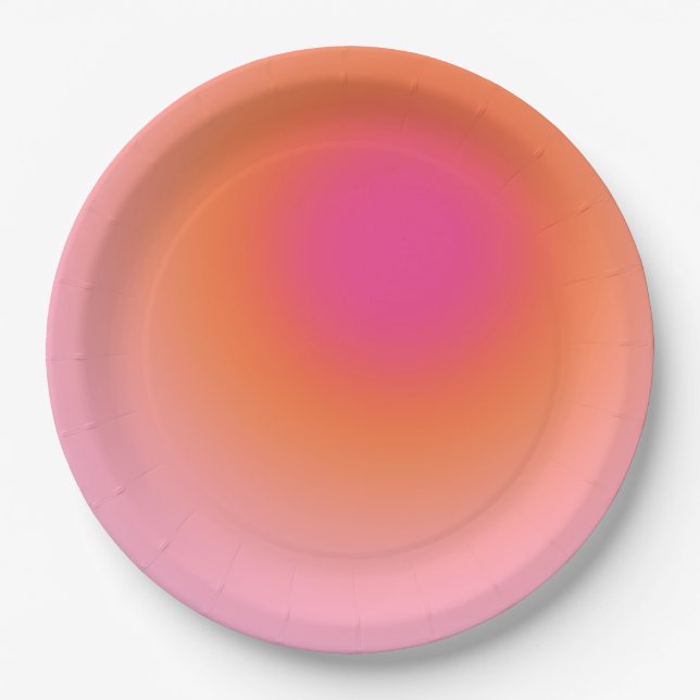 Sunrise Gradient - Beige rosa Orange Pappteller (Vorderseite)