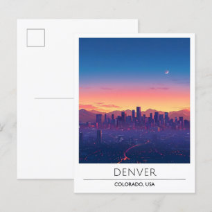 Sunrise in Denver Colorado USA Travel Postkarte