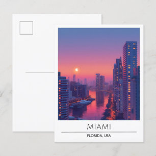 Sunrise in Miami Florida USA Travel Postkarte