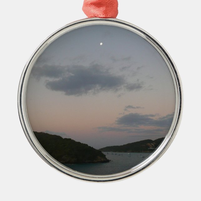 Sunrise in St. Thomas III US Virgin Islands Silbernes Ornament (Vorne)