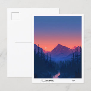 Sunrise in Yellowstone USA Travel Postkarte