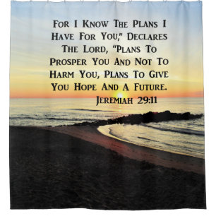 SUNRISE JEREMIAH 29:11 BIBLE VERSE DUSCHVORHANG