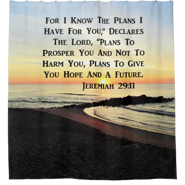 SUNRISE JEREMIAH 29:11 BIBLE VERSE DUSCHVORHANG (Vorderseite)