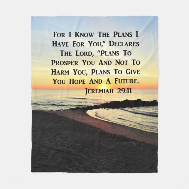 SUNRISE JEREMIAH 29:11 BIBLE VERSE FLEECEDECKE (Vorderseite)