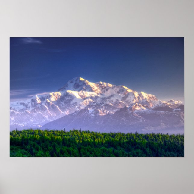 Sunrise Kisses Mt. McKinley | Alaska-Bereich Poster (Vorne)