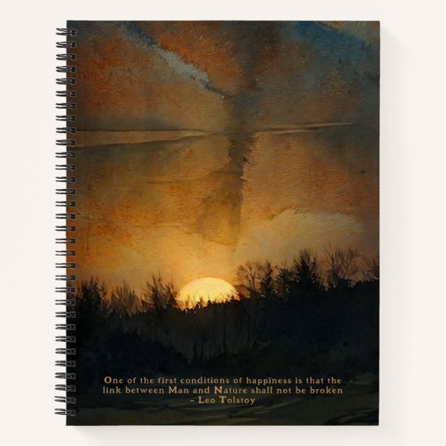 Sunrise Leo Tolstoi Glück Zitat Black Journal Notizbuch (Vorderseite)