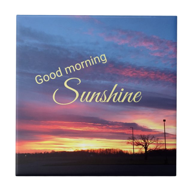 Sunrise Lila Sky Foto Guten Morgen  Fliese (Vorderseite)