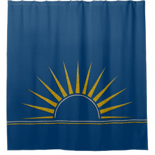 SUNRISE Logo Gold Silber I + Ihr Backgr. Ideen Duschvorhang