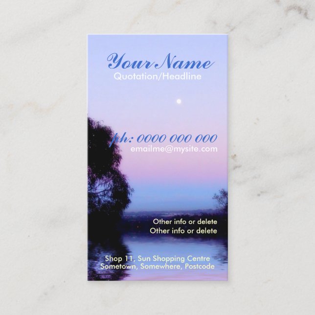 Sunrise Morgenmond Business Card Visitenkarte (Vorderseite)