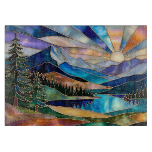 Sunrise Mountain Lake Küchen Schneidbrett Schneidebrett