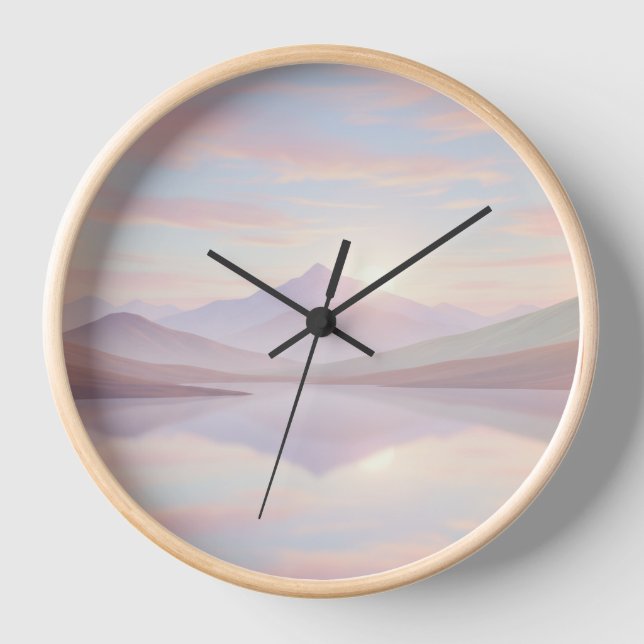 Sunrise Mountain Wall Horloge - La nature paisible (Recto)