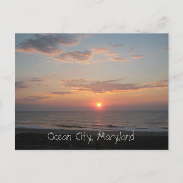 "Sunrise - Ocean City, Maryland" Postkarte (Vorderseite)