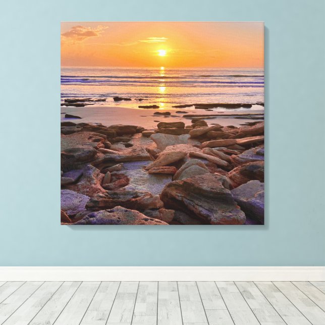 Sunrise ocean shoreline Canvas  Leinwanddruck (Insitu (Holzboden))