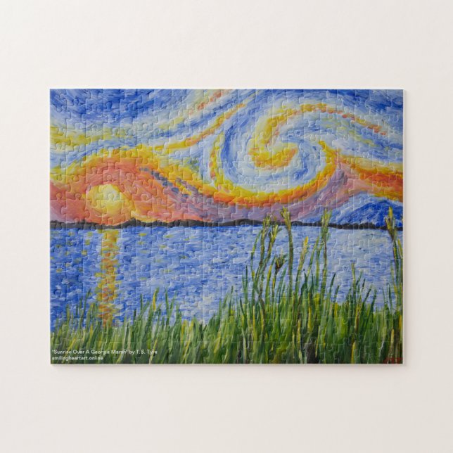"Sunrise Over A Georgia Marsh" von T.S. Tire Jigsa (Horizontal)