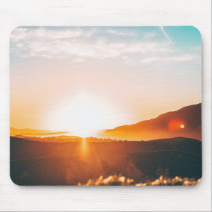 sunrise over a mountain mousepad