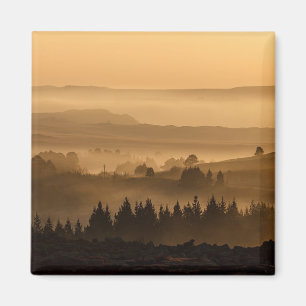 Sunrise Over Misty Rolling Hills Landscape Magnet