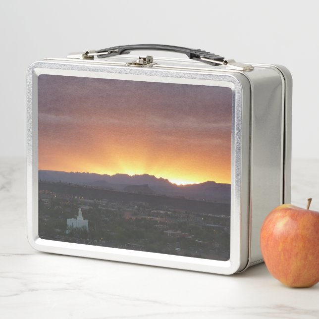 Sunrise over St. George Utah Landscape Metall Brotdose (Beispiel)