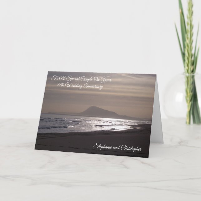 Sunrise Personalisiert 11. Hochzeitstag Karte (Vorderseite)