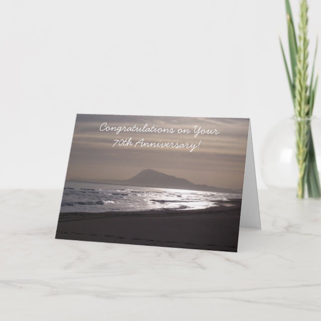 Sunrise Personalisiert 70. Hochzeitstag Karte (Vorderseite)