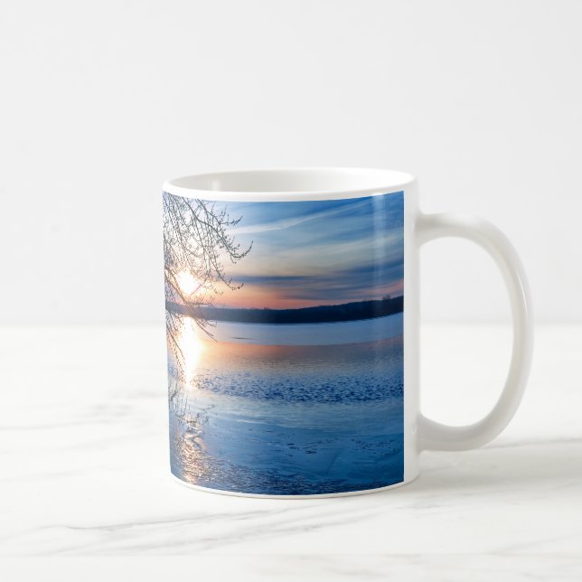 Sunrise River, Tree, Blue Sky Inspiration Foto Kaffeetasse (Rechts)