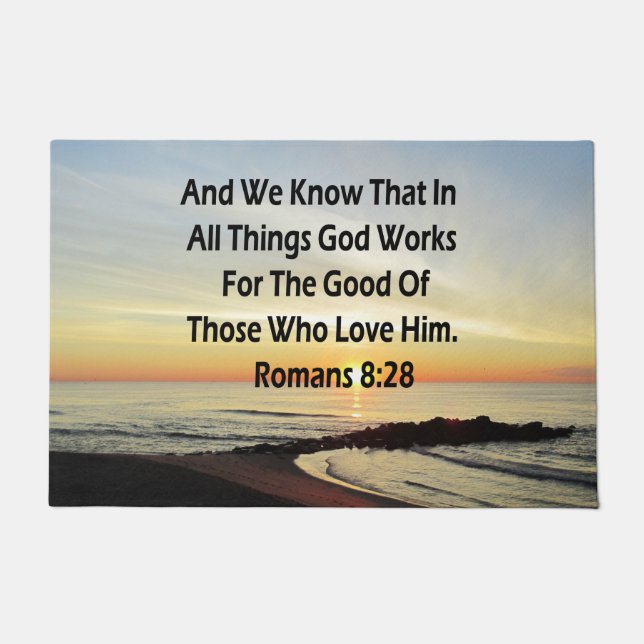 SUNRISE ROMANS 8:28 SCRIPTURE VERSE FUßMATTE (Vorderseite)