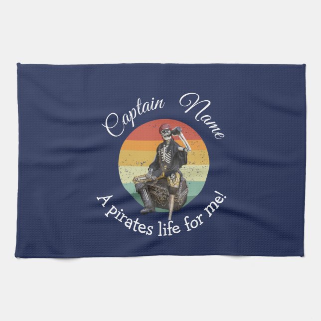 Sunrise Rum Skeleton Priate Party Geschirrtuch (Horizontal)