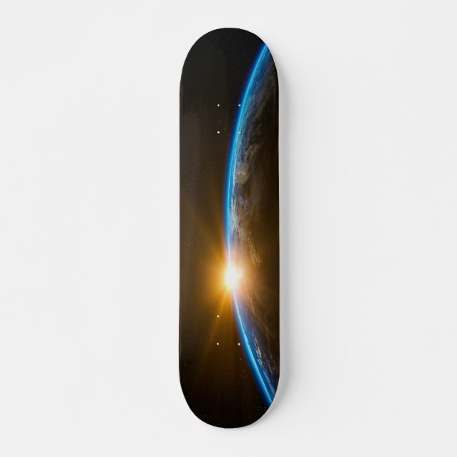 sunrise space galaxy skateboard deck (Vorne)