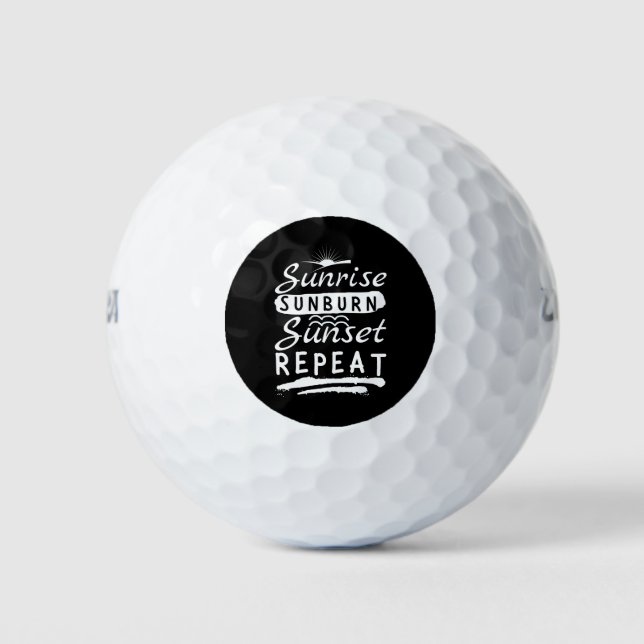 Sunrise Sunburn Sunset Wiederholen Summer Beach Golfball (Vorderseite)